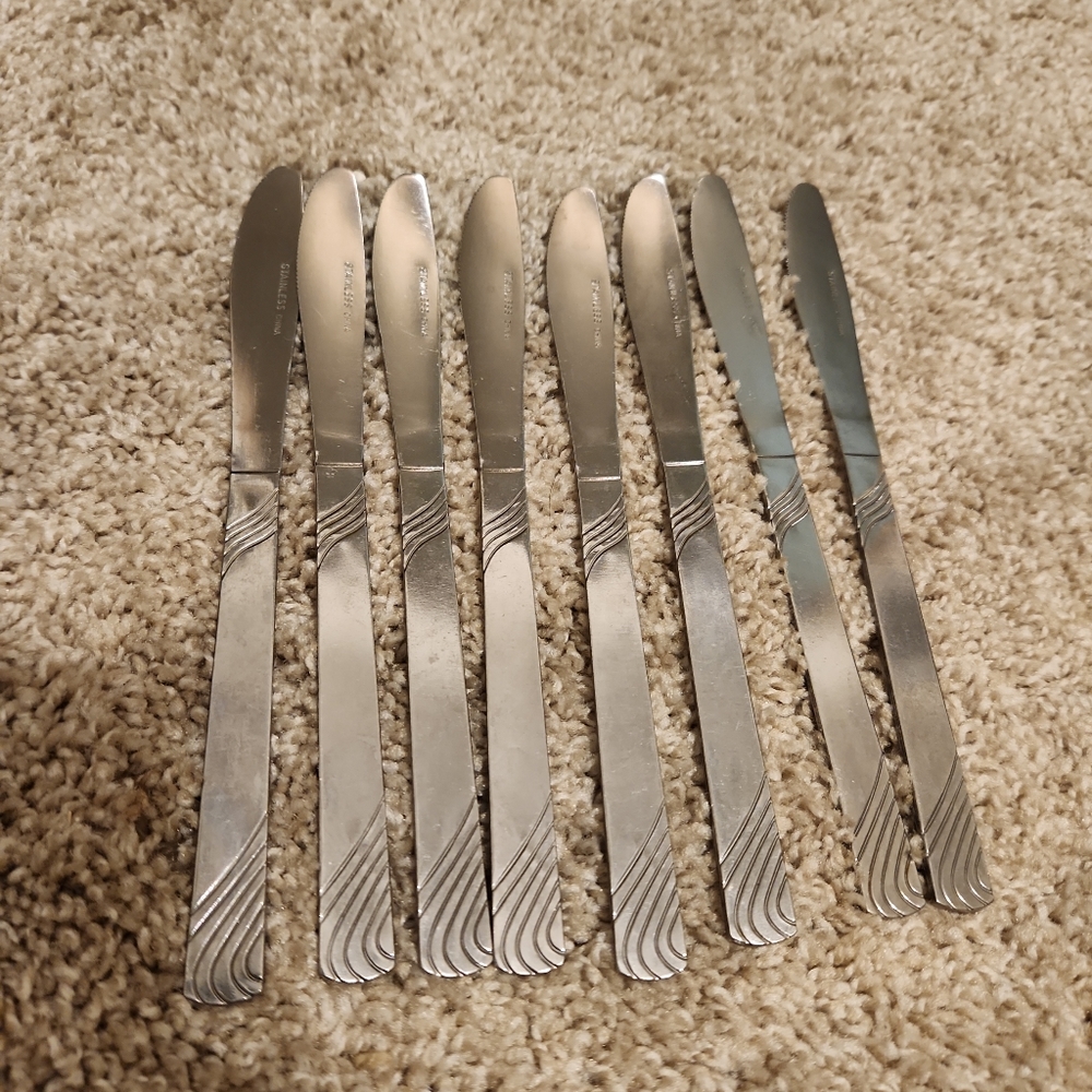 8pk Stainless Steel Butter Knife